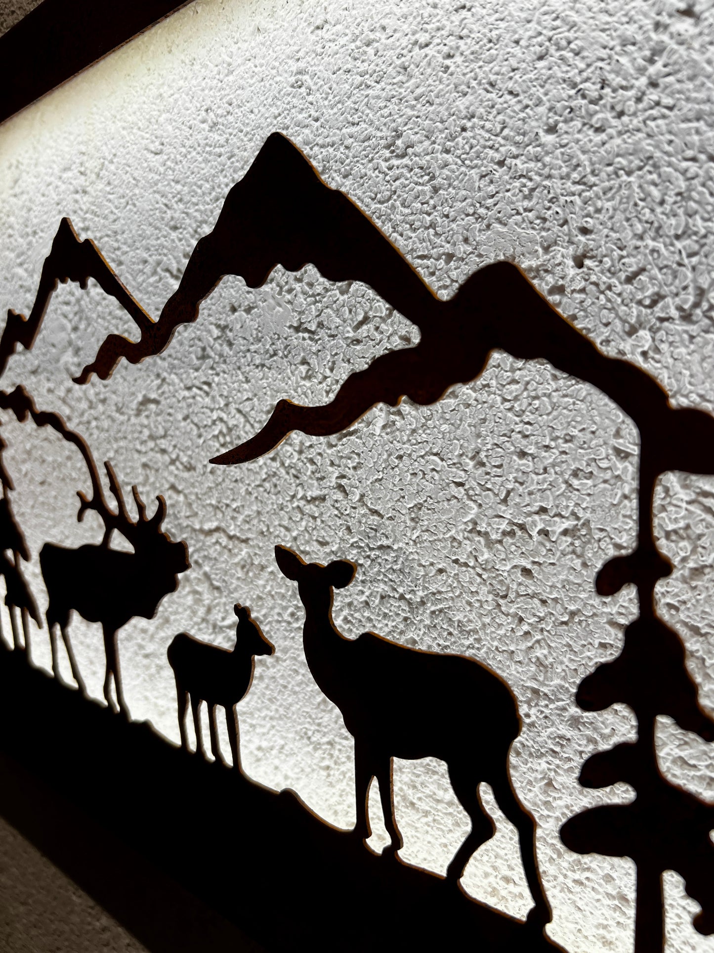 Quadro “famiglia di cervi” con LED (grande)