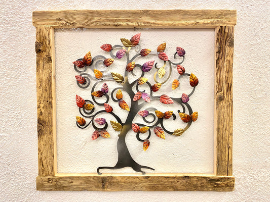 Albero della vita con cornice di legno 63x78cm