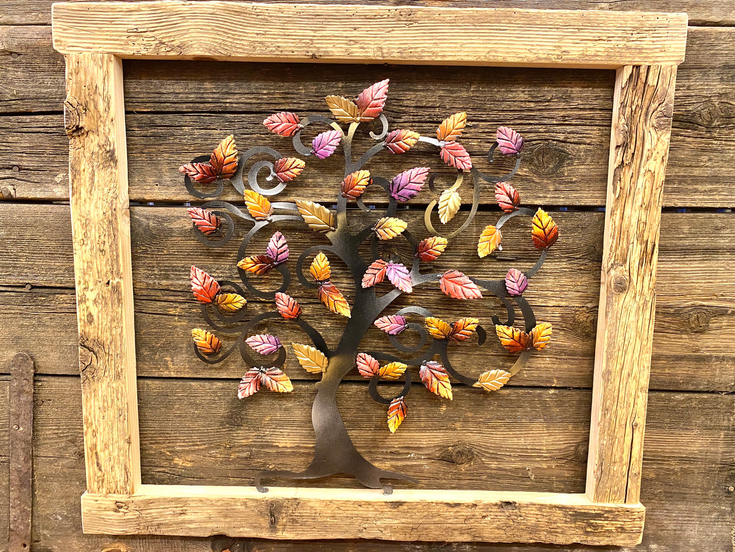 Albero della vita con cornice di legno 63x78cm