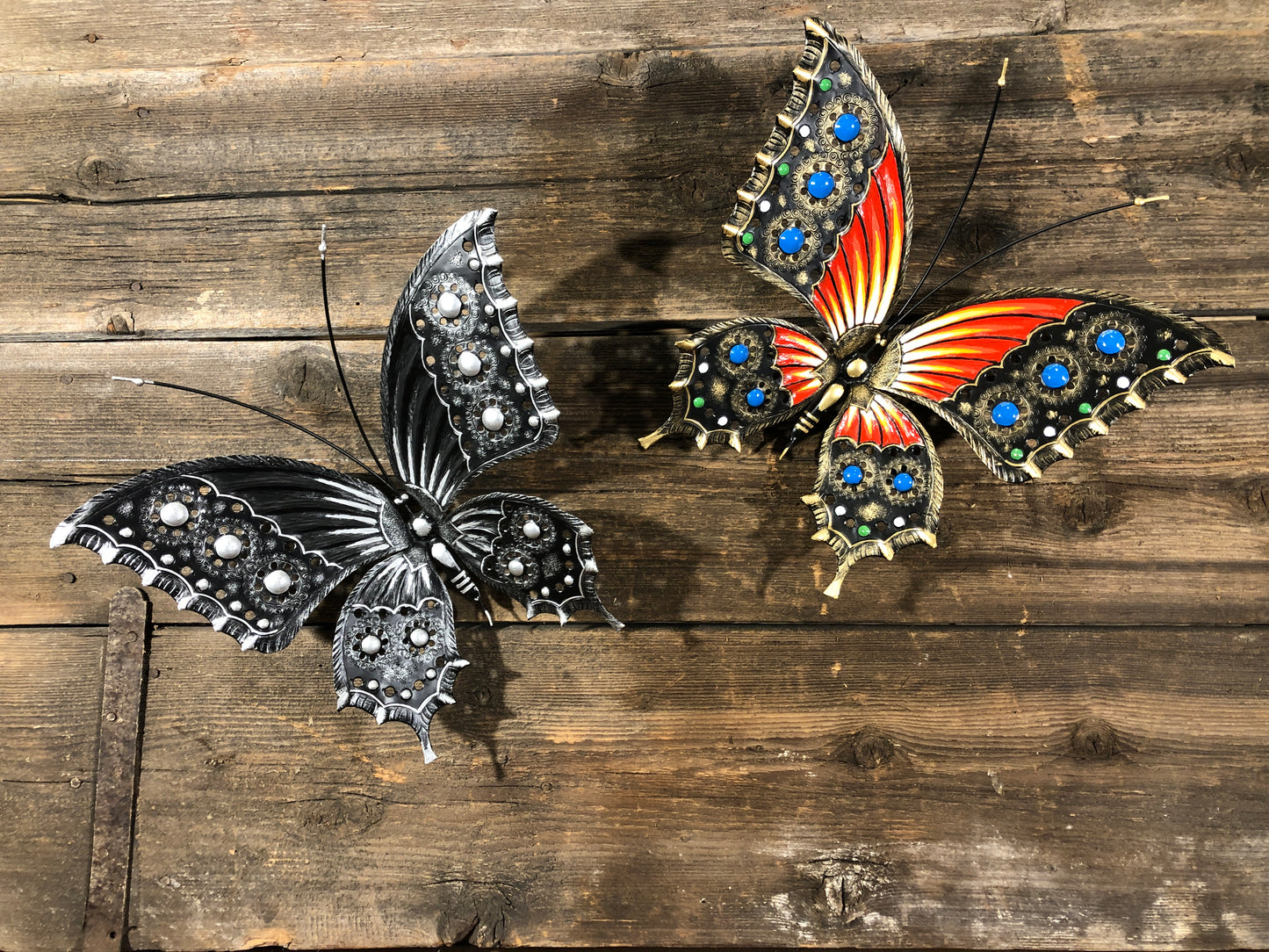Butterfly chiseled in wrought iron