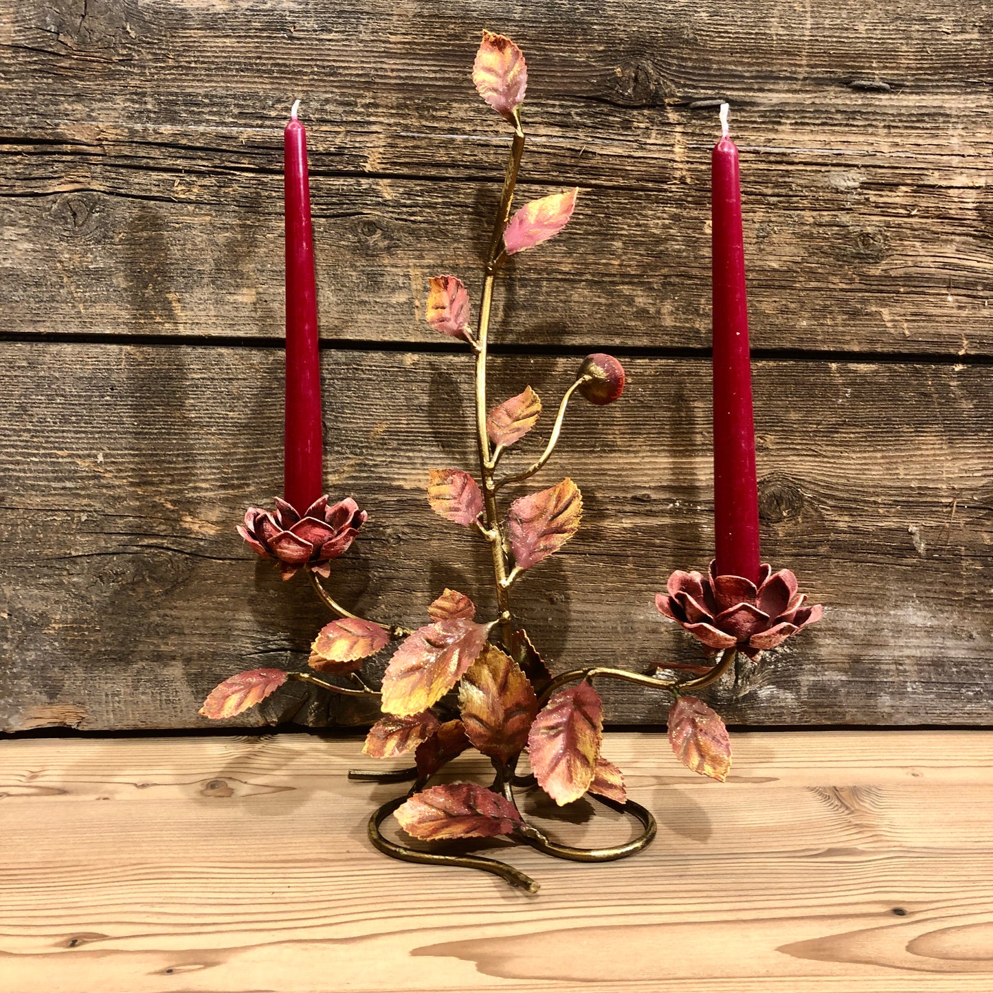 Large candlestick with two candles