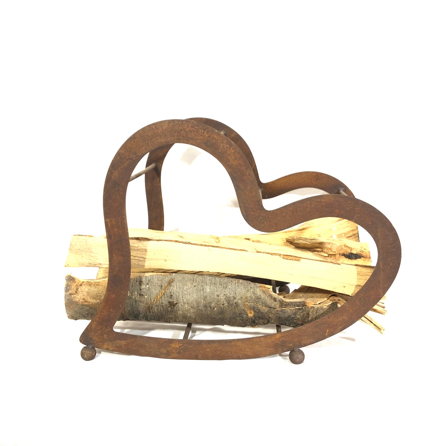 Heart-shaped log holder