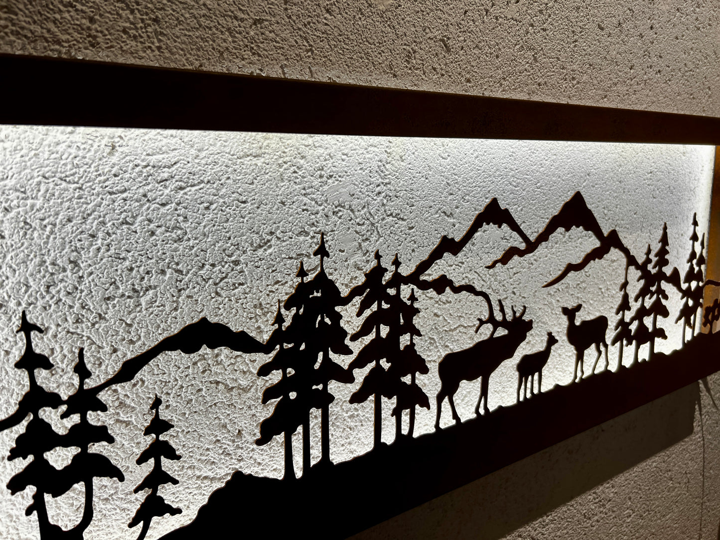 Quadro “famiglia di cervi” con LED (grande)
