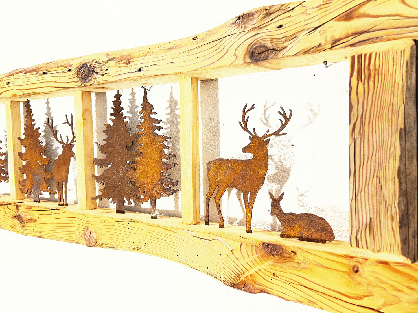 Quadro in legno con scena boschiva