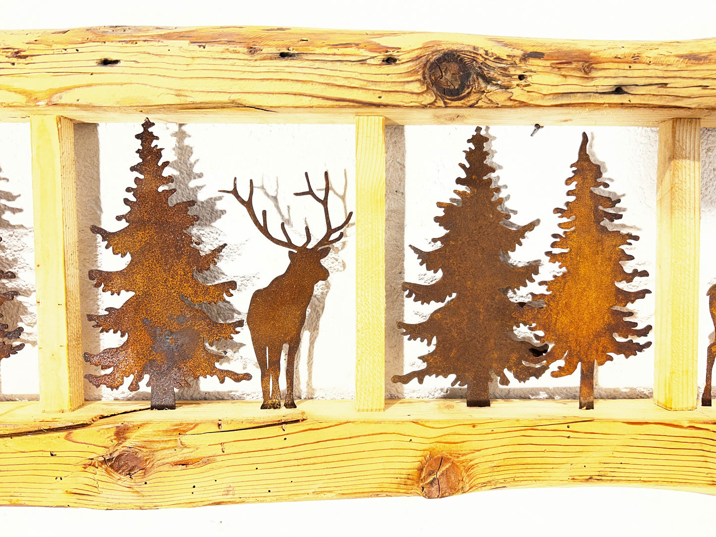 Quadro in legno con scena boschiva
