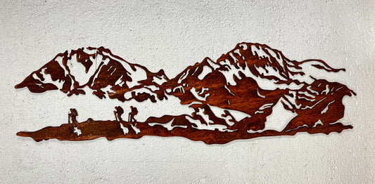 Pannello alpinisti in alta quota