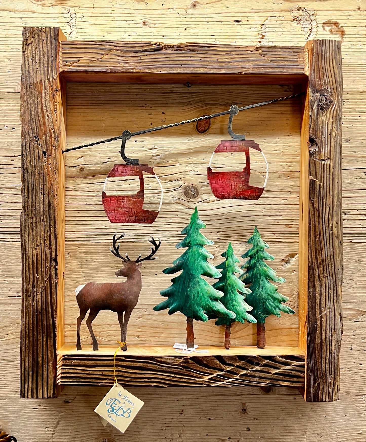 Quadro con cabinovie e paesaggio montano