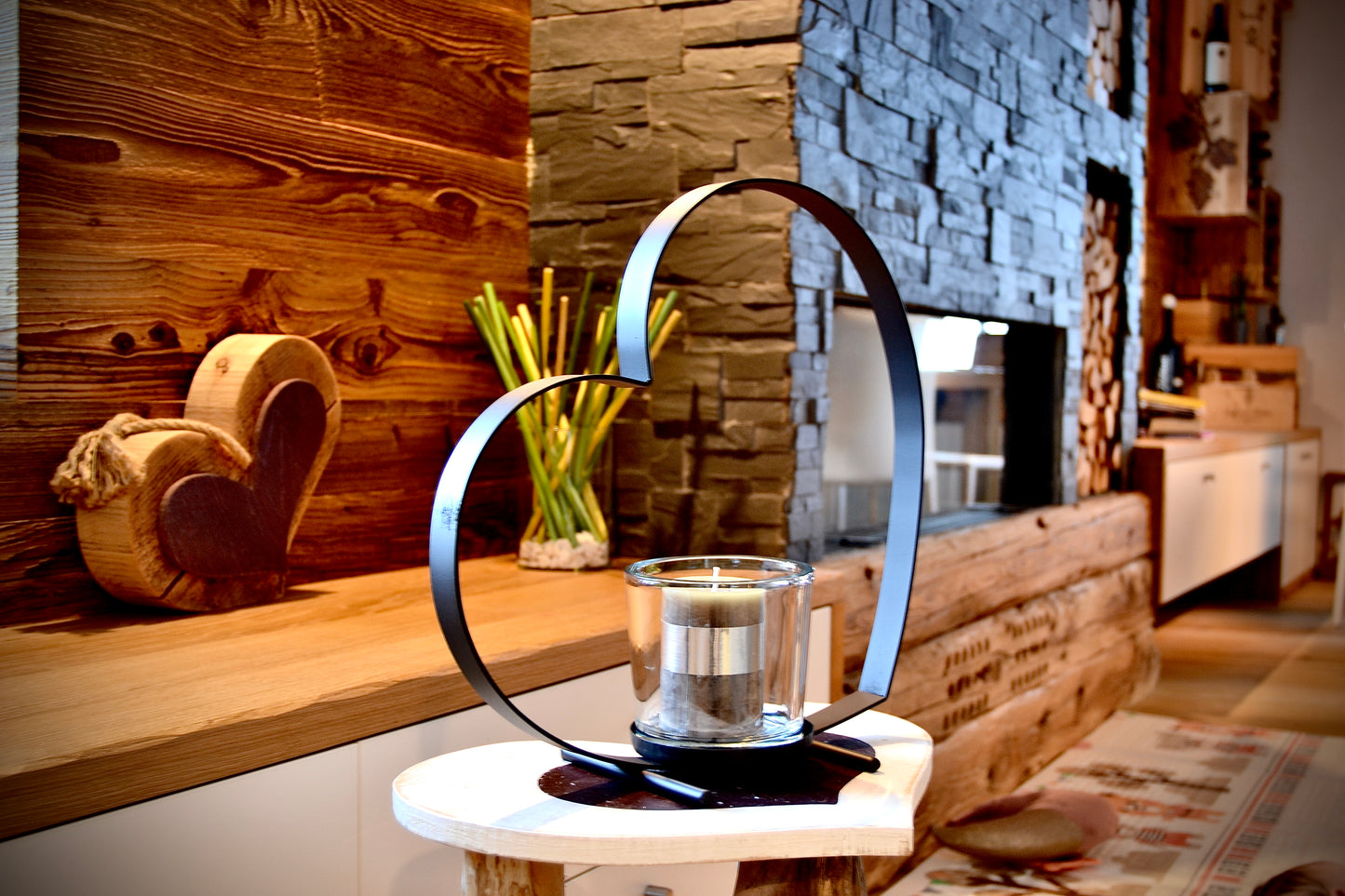 Heart shaped candle holder