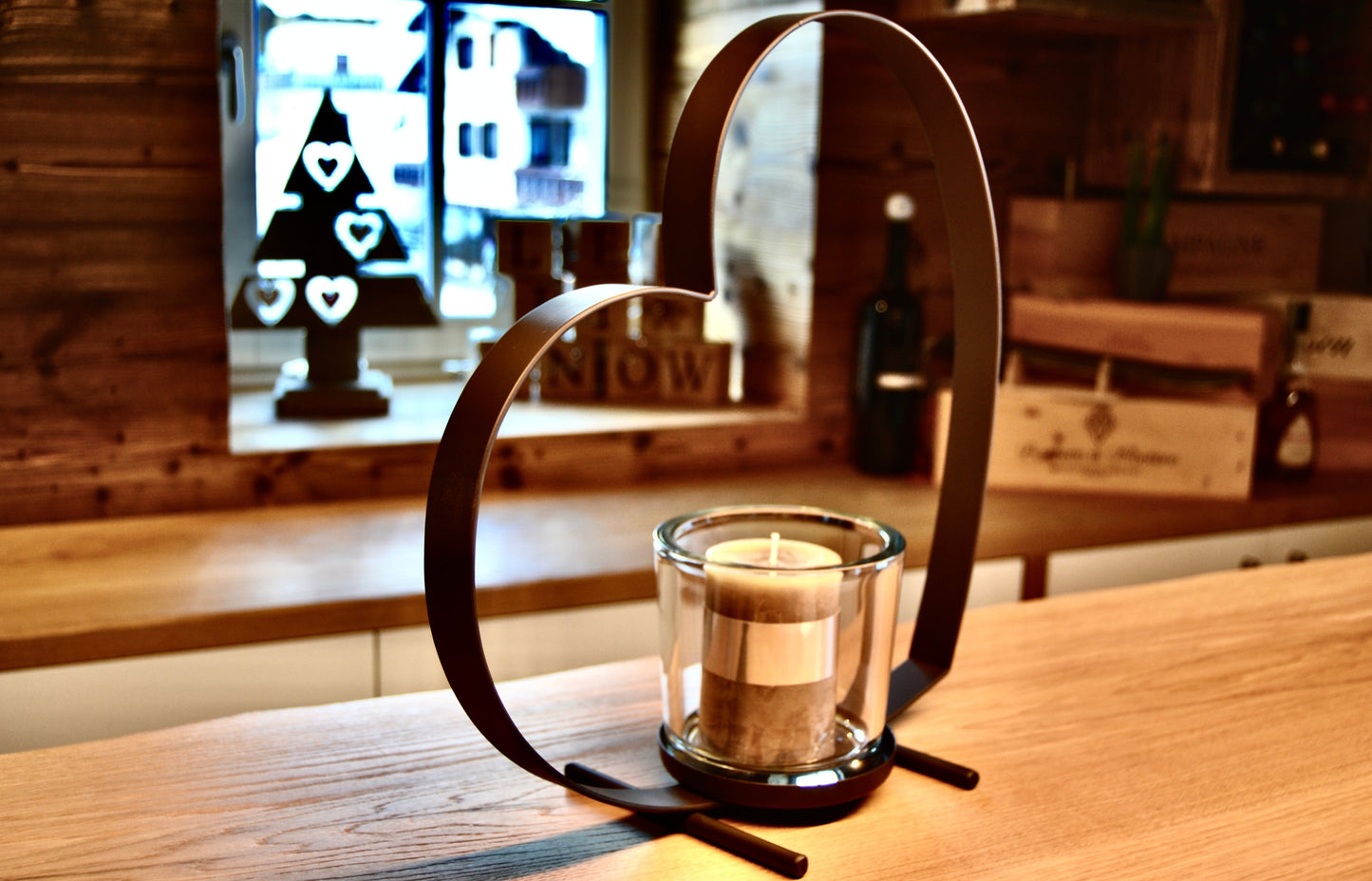 Heart shaped candle holder