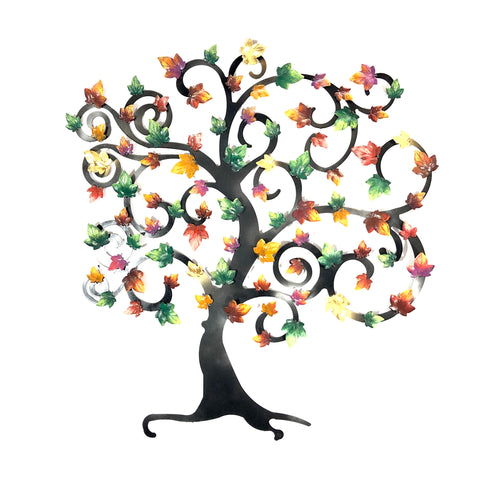 Albero della vita con foglie d'edera autunnali e verdi
