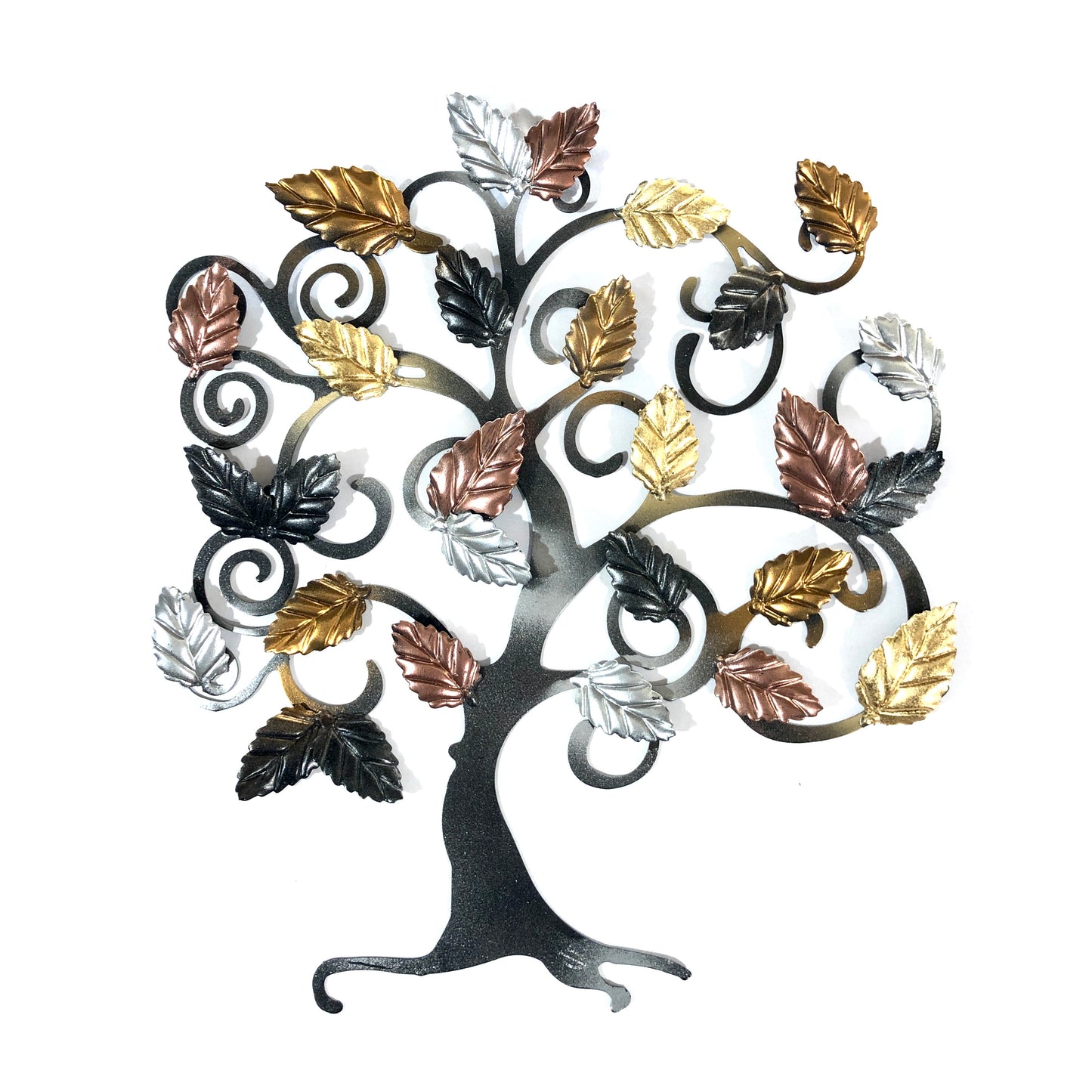 Tree of life with gold, silver and copper beech leaves