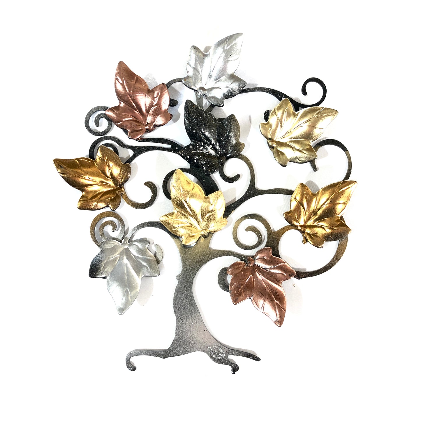 Tree of life with gold, silver and copper ivy leaves