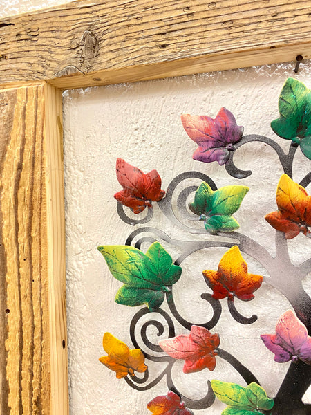 Albero della vita con cornice in legno 60x53cm