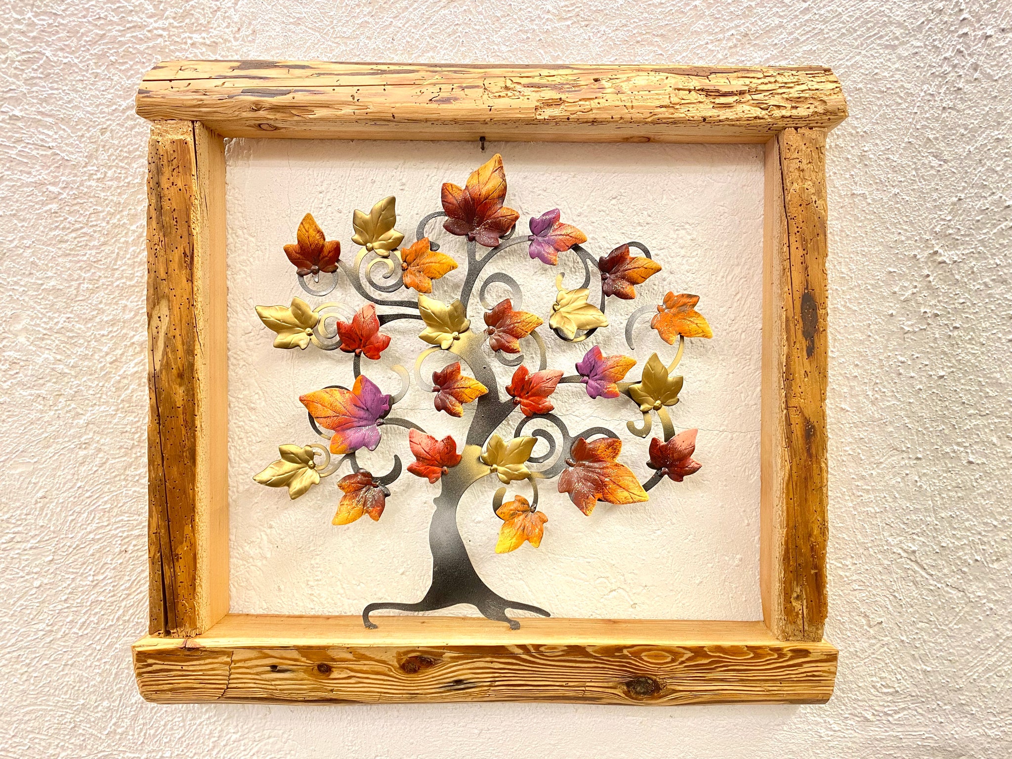 Albero della vita con cornice in legno 60x53cm