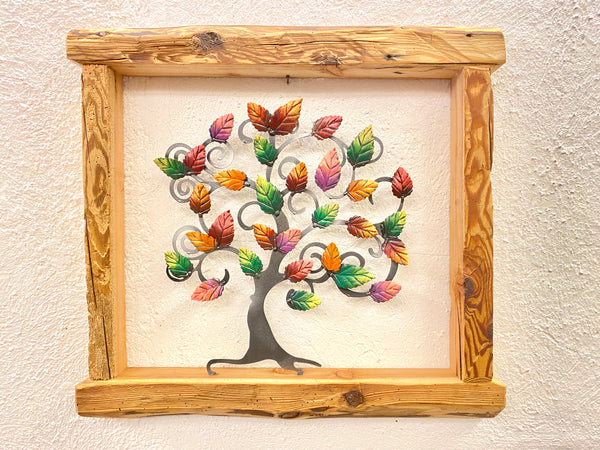Albero della vita con cornice in legno 60x53cm