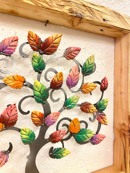 Albero della vita con cornice in legno 60x53cm