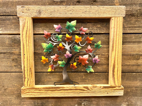 Albero della vita con cornice in legno 60x53cm