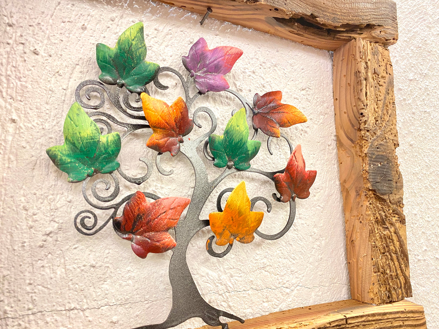 Albero della vita con cornice in legno 44x37cm