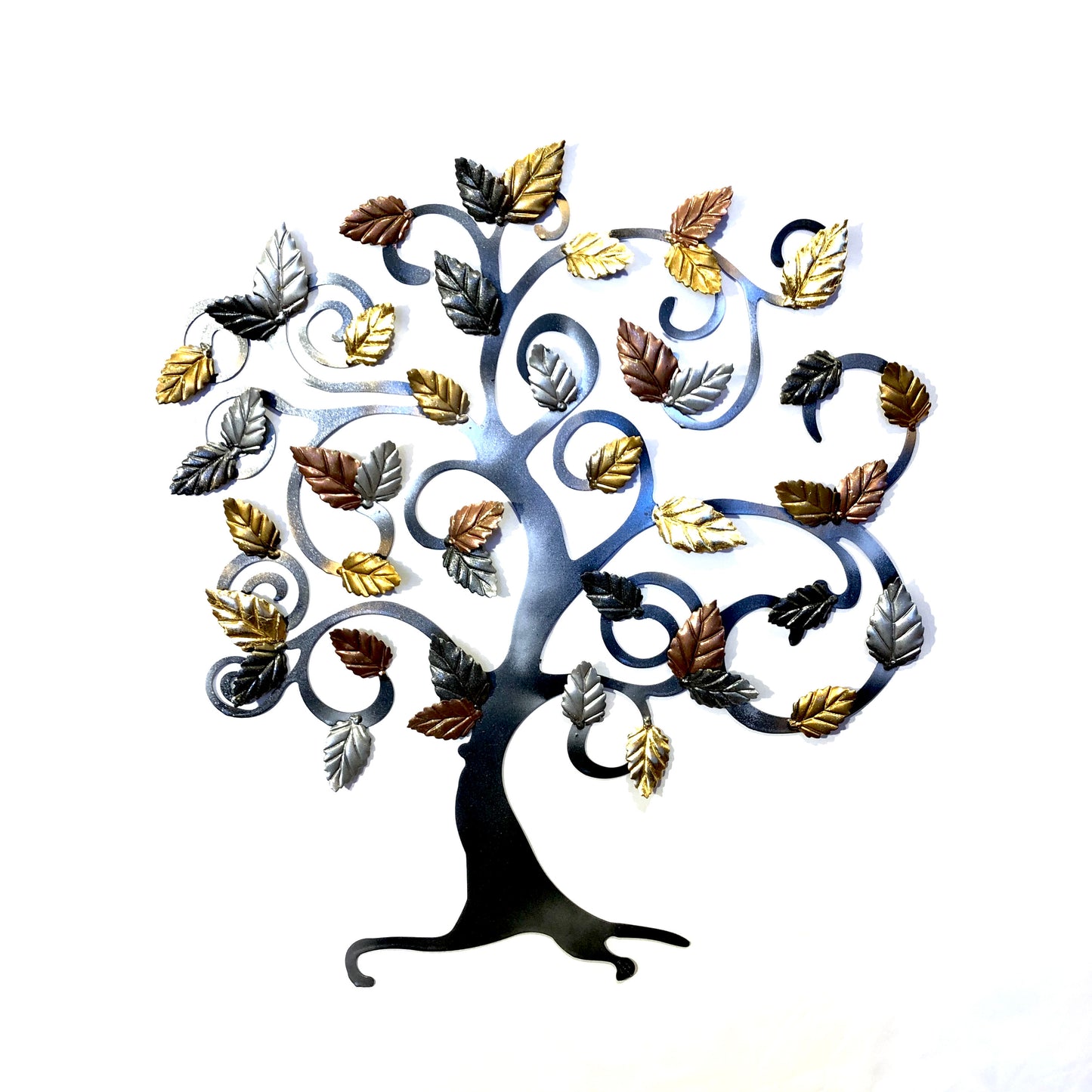 Tree of life with gold, silver and copper beech leaves