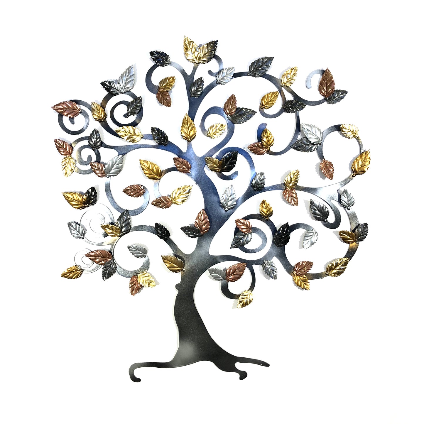 Tree of life with gold, silver and copper beech leaves