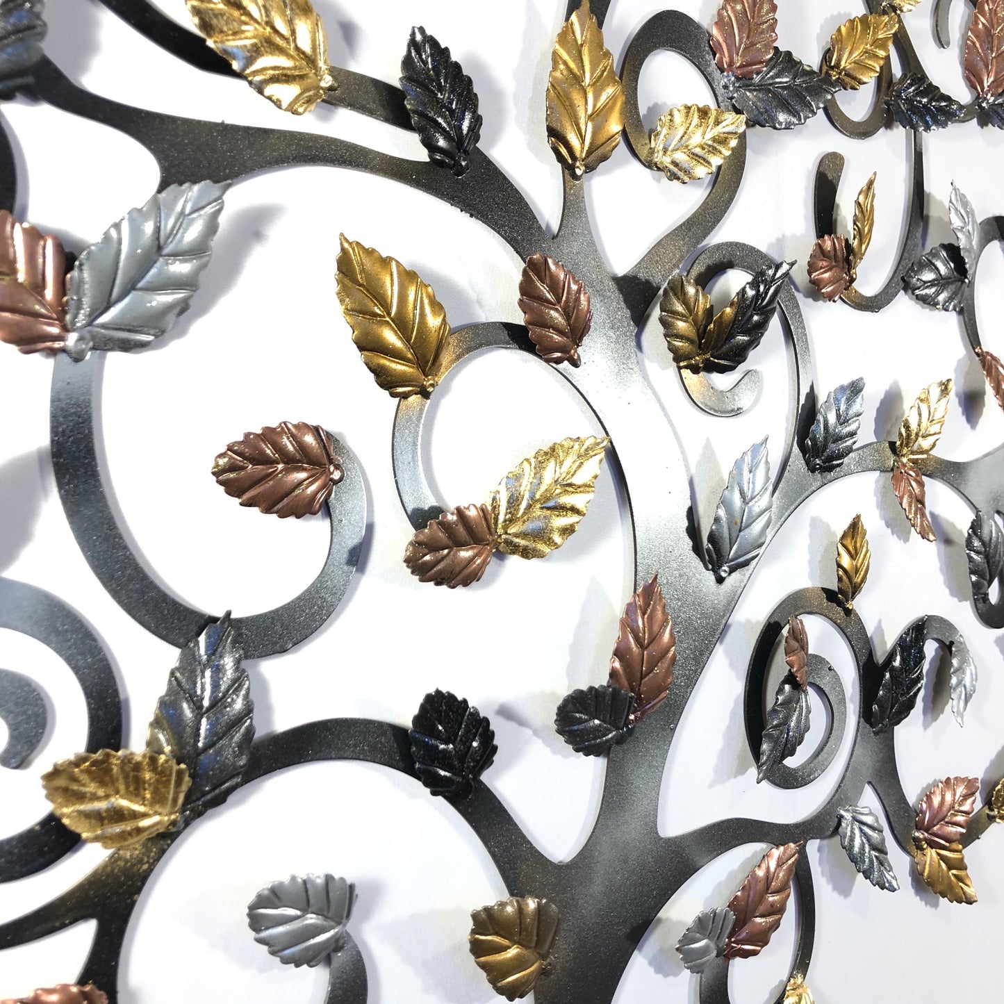 Tree of life with gold, silver and copper beech leaves