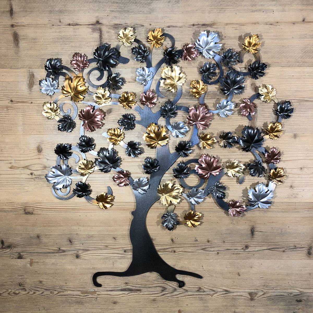 Albero Della Vita In Metallo Rustico - Decorazione Da Giardino 60x60 Cm, Patina Arrugginita Naturale