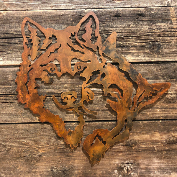 Coppia di Husky in corten