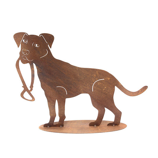 Cane con Guinzaglio in Corten