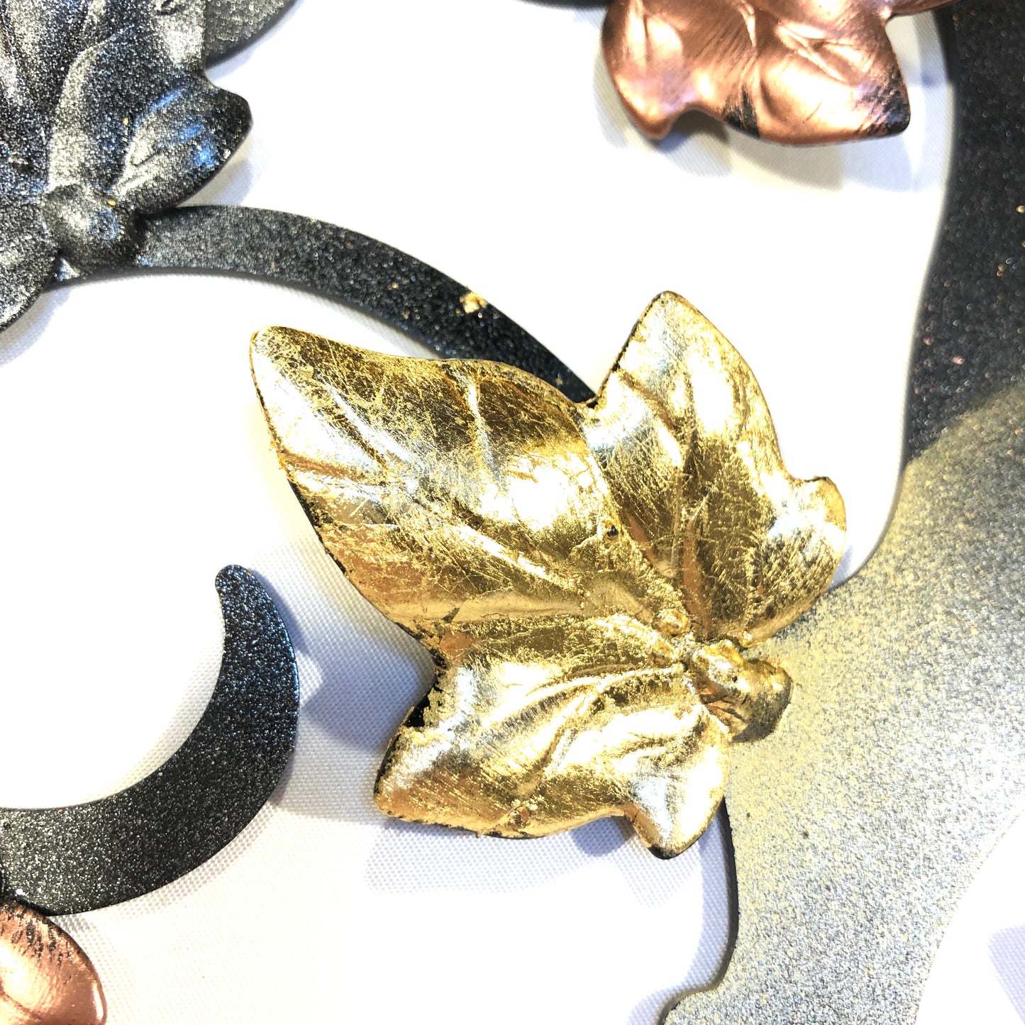 Tree of life with gold, silver and copper ivy leaves