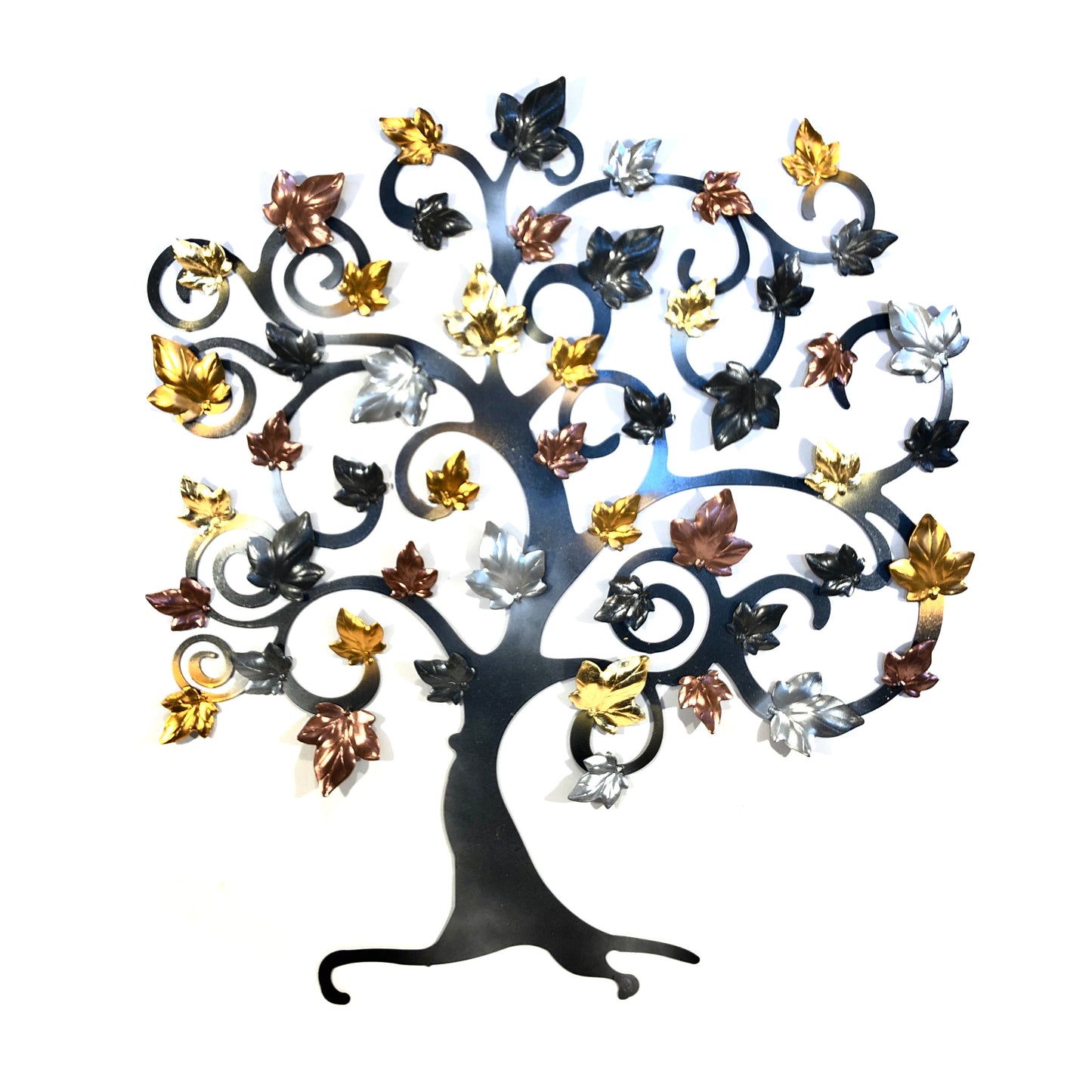 Tree of life with gold, silver and copper ivy leaves