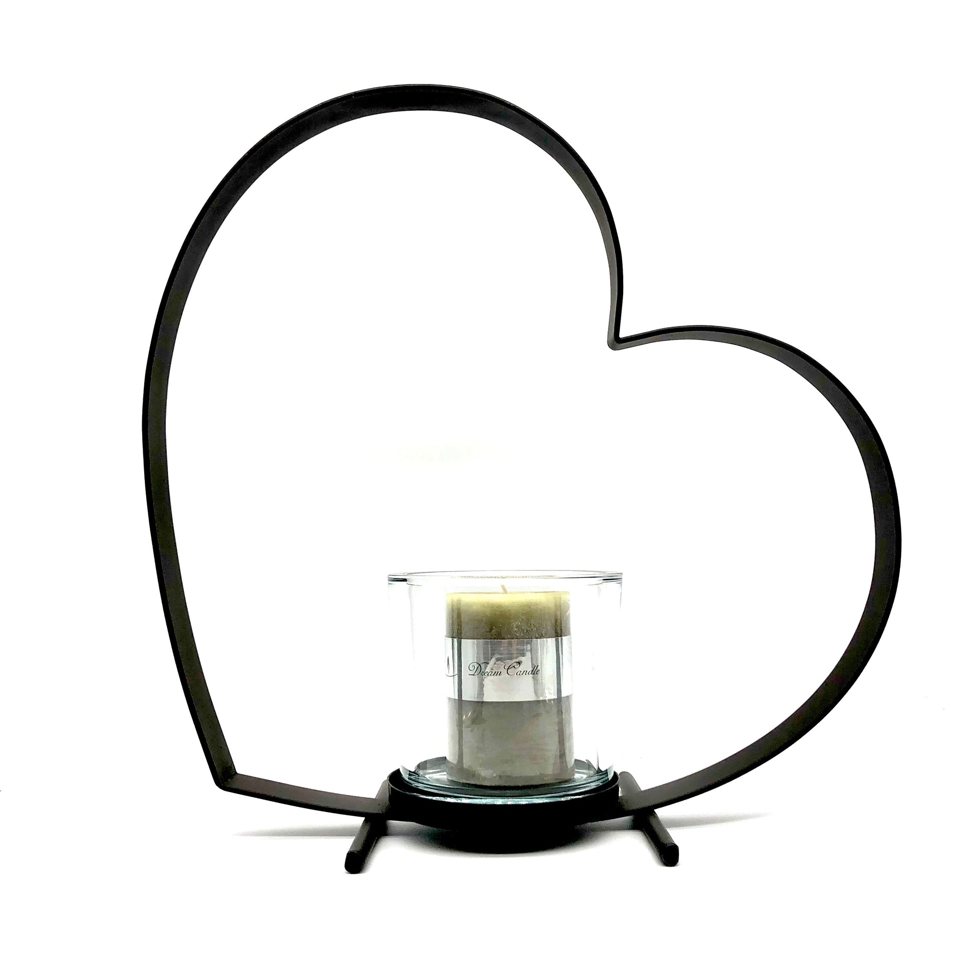 Portacandele A Forma Di Cuore In Ceramica Blu Navy - Regalo Artigianale Unico Con Casa - Foto 2